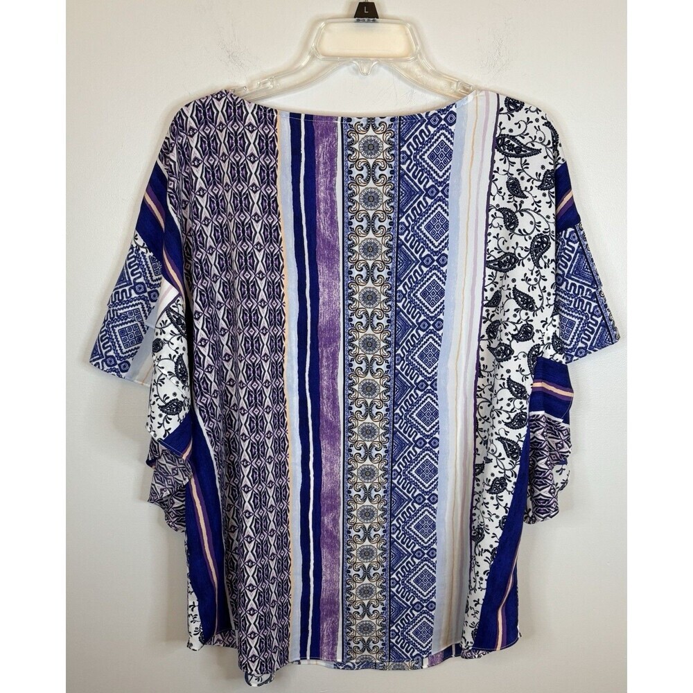 Chicos 2 Piece Set Mixed Print Flutter Sleeve Top… - image 6